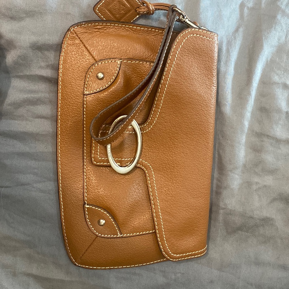 Anne Klein leather clutch